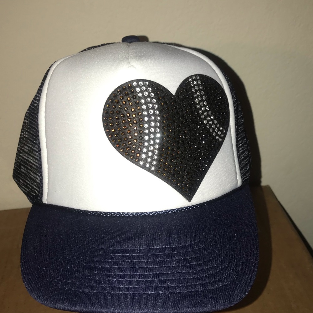 Navy blue Rhinestone Football 🏈 trucker Hat